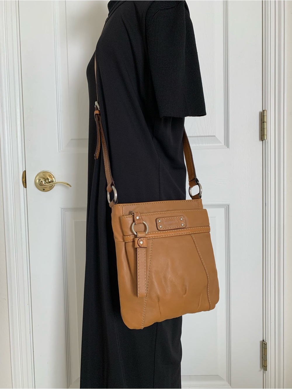 Tignanello Soft Leather Crossbody Brownish Tan Shoulder Purse